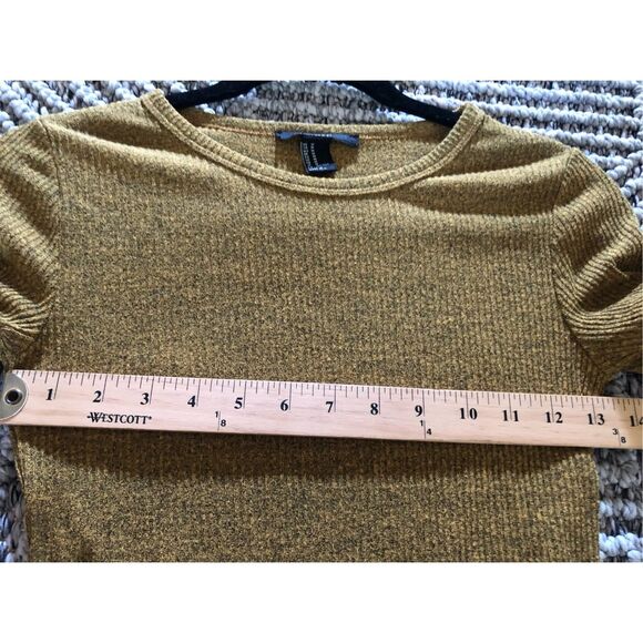 Forever 21 Short Knit Dress mustard/black Heathered SZ M - Picture 8 of 10